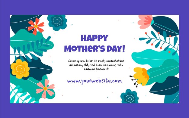 Flat mother's day social media post template