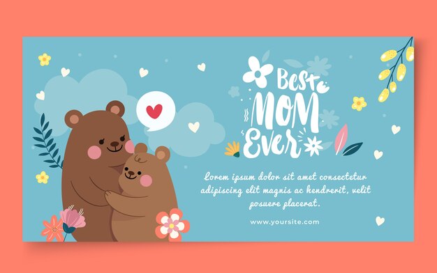 Flat mother's day social media post template