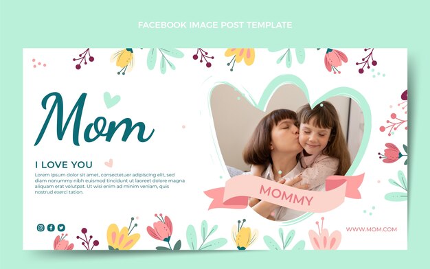 Flat mother's day social media post template