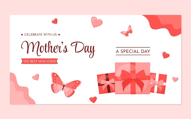 Flat mother's day social media promo template