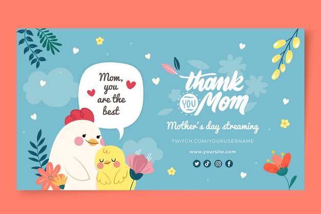 Flat mother's day twitch background