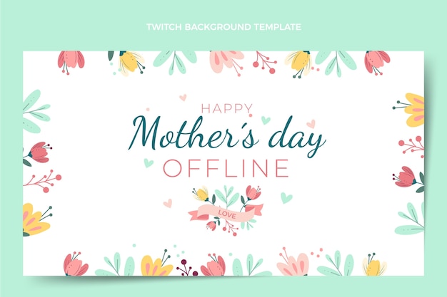 Flat mother's day twitch background