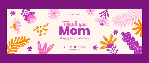 Flat mother's day twitter header