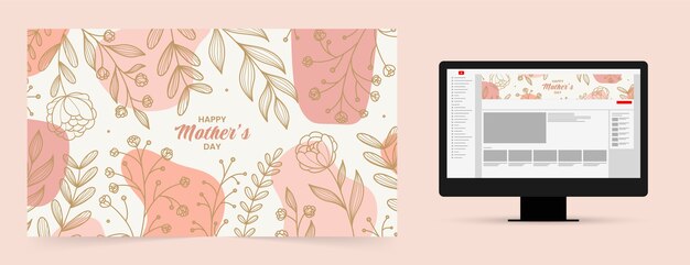 Flat mother's day youtube channel art