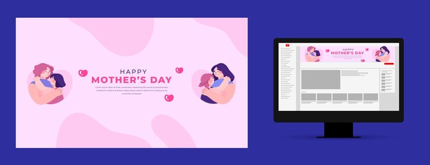 Flat mother's day youtube channel art