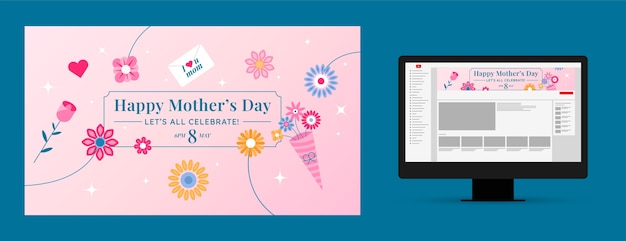 Flat mother's day youtube channel art