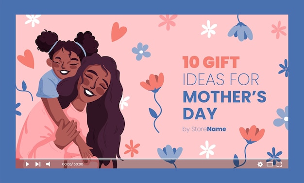 Flat mother's day youtube thumbnail