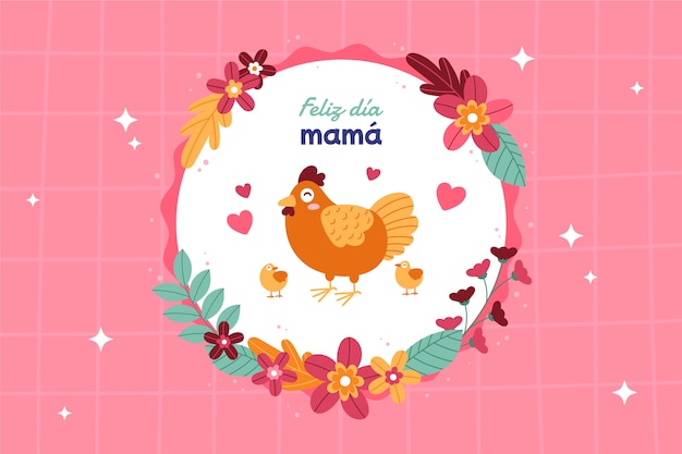 Free Vector flat mothers day background in spanish