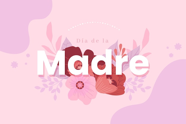 Flat mothers day background in spanish