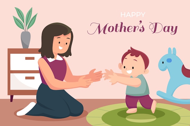 Flat mothers day background