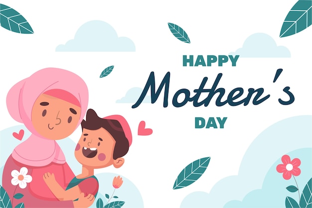 Flat mothers day background