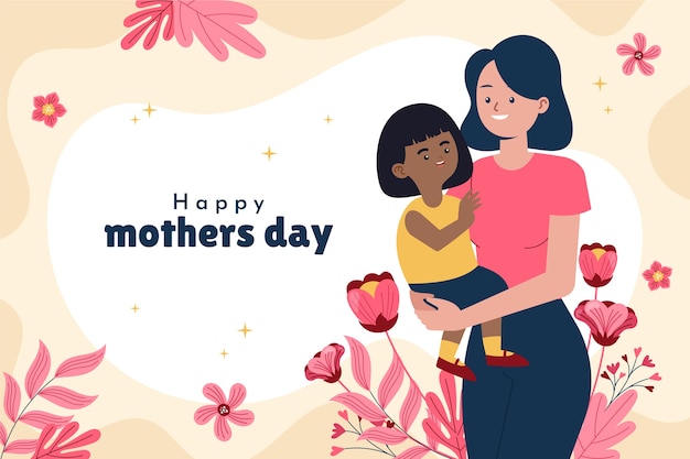 Flat mothers day background