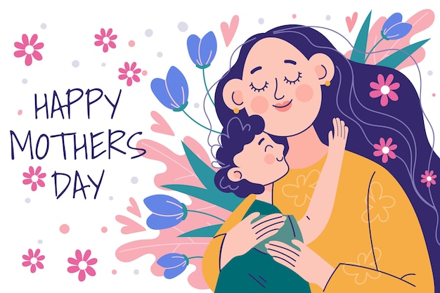 Flat mothers day background