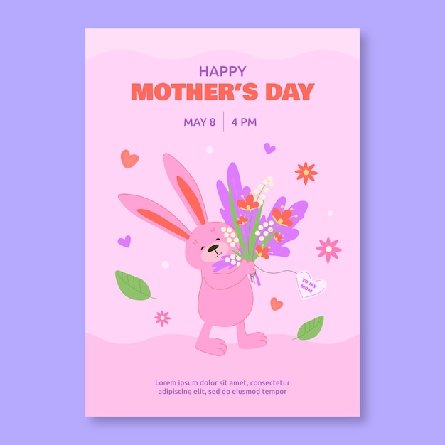 Flat mothers day flyer template