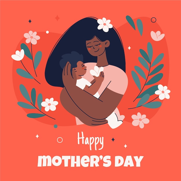 Flat mothers day illustration