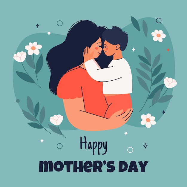 Flat mothers day illustration