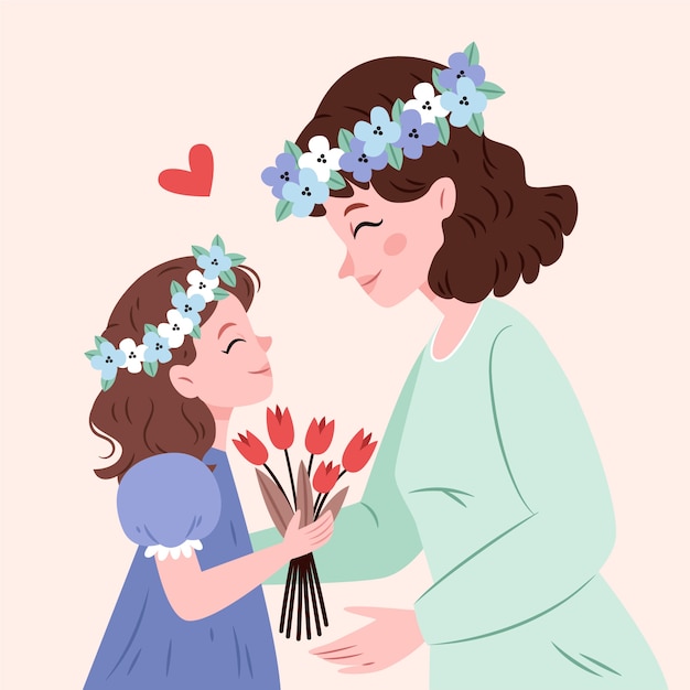 Flat mothers day illustration