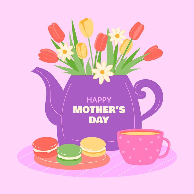 Flat mothers day illustration