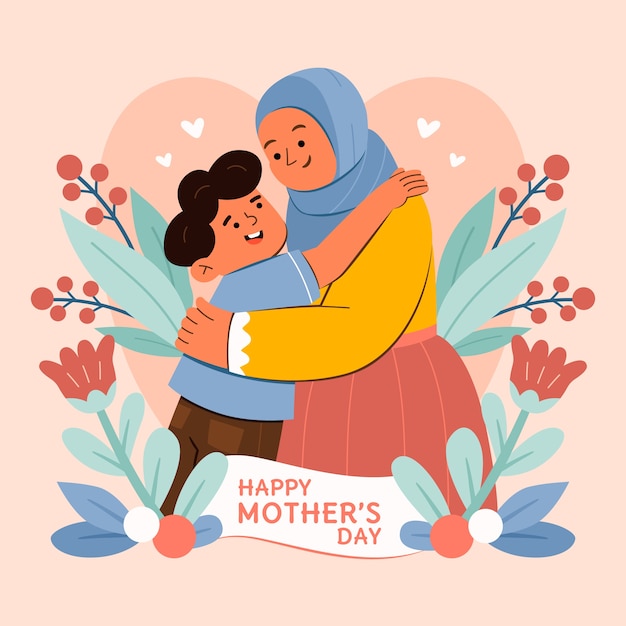 Flat mothers day illustration