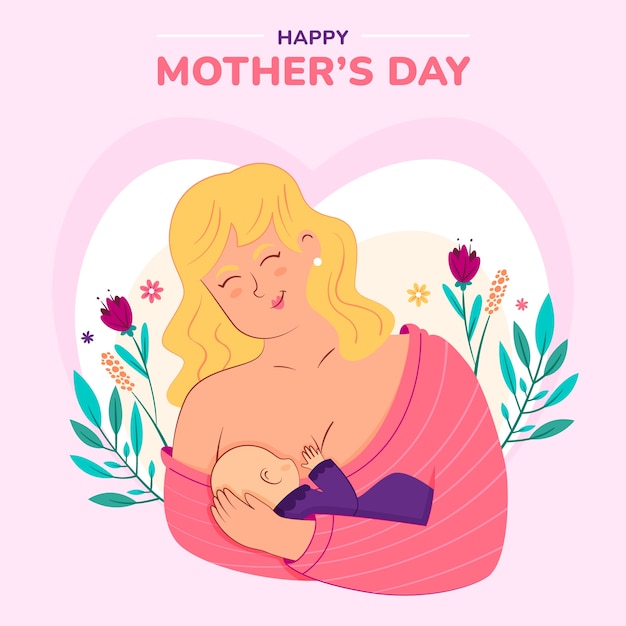 Flat mothers day illustration