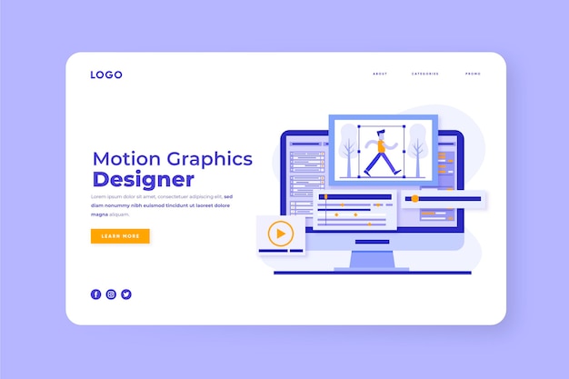 Flat motiongraphics web template