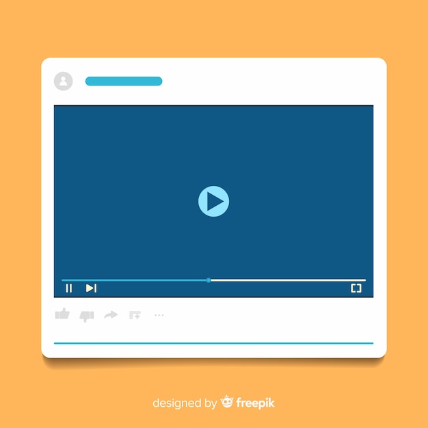 Free vector flat multimedia player template