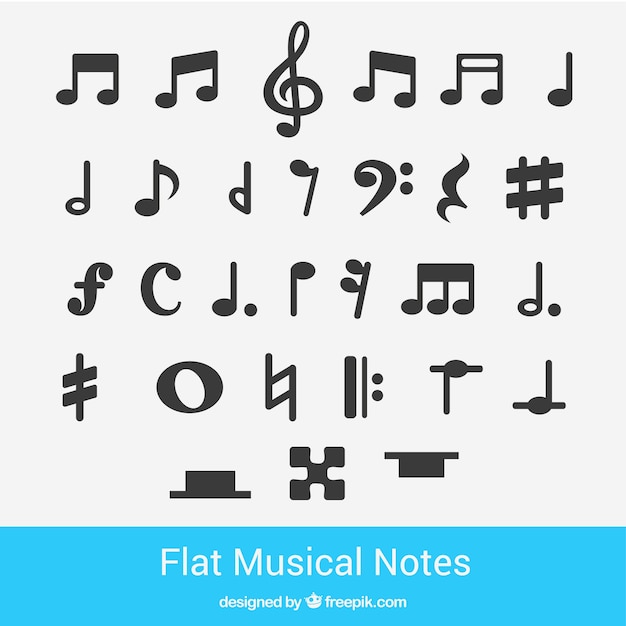 Free vector flat musical notes