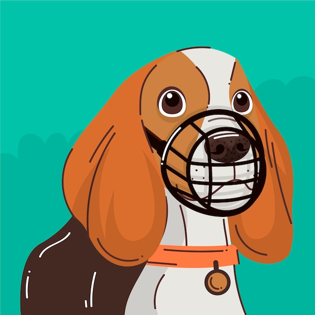 Flat muzzled animal illustrated