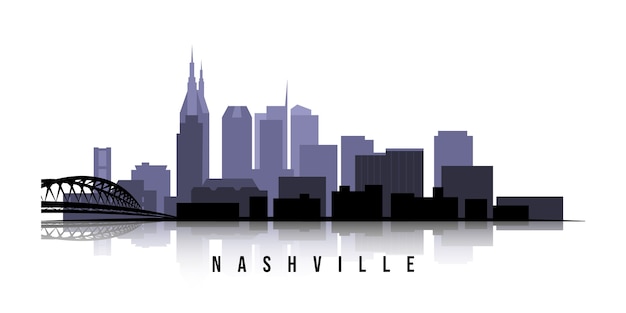 Free vector flat nashville skyline silhouette