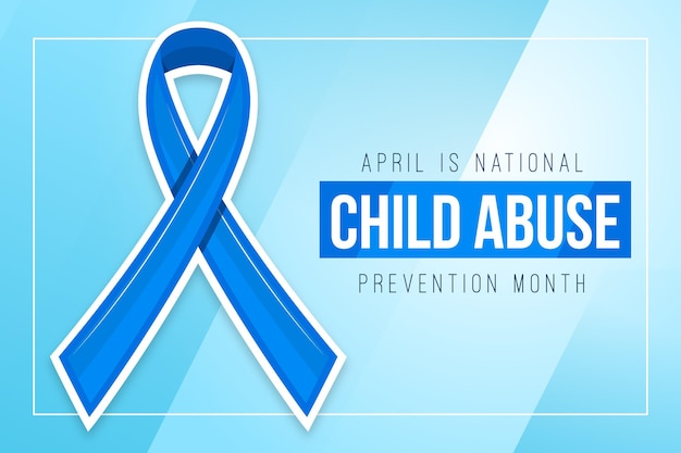 Flat national child abuse prevention month illustration