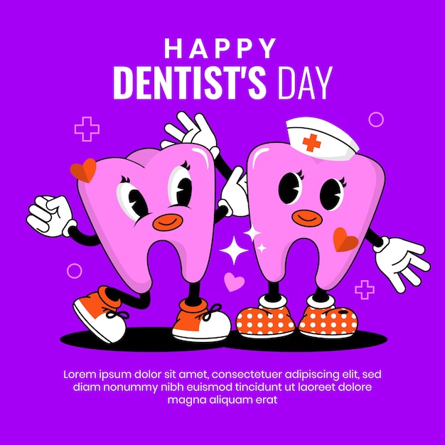 Free Vector flat national dentist's day illustration