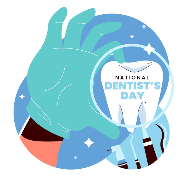 Free Vector flat national dentist's day illustration