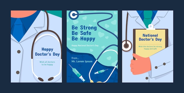 Free Vector flat national doctor's day cards collection