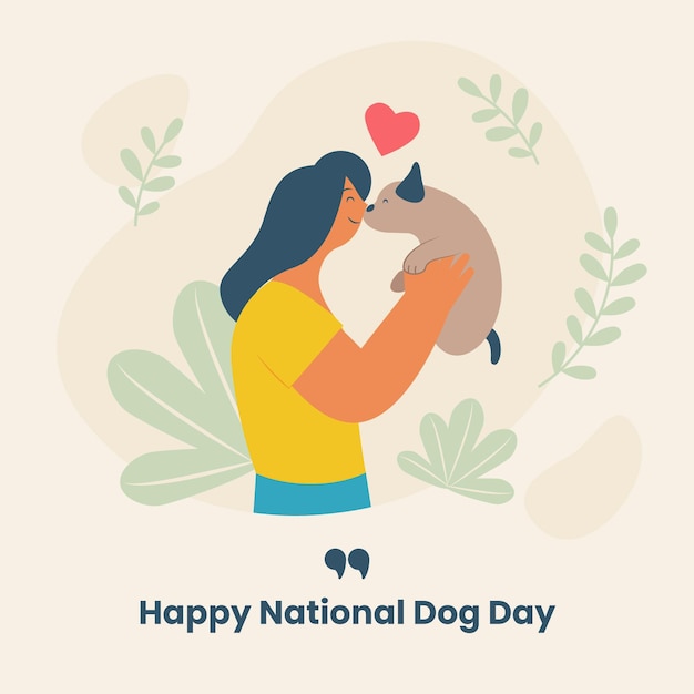 Free Vector flat national dog day illustration