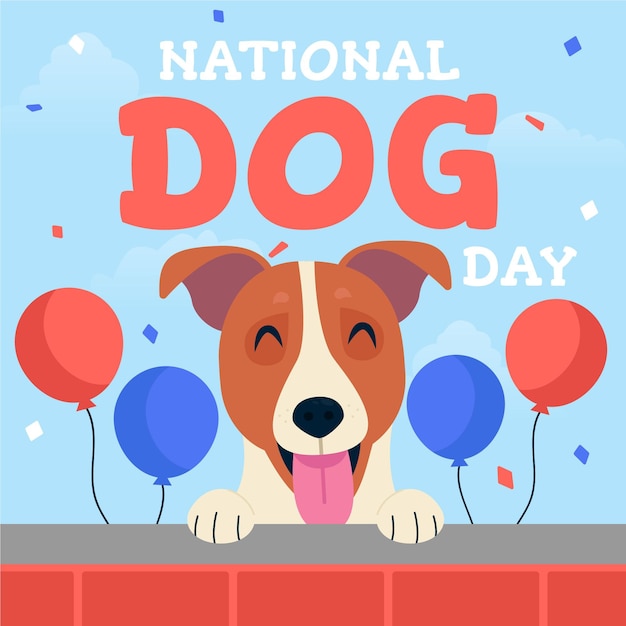 Free Vector flat national dog day illustration