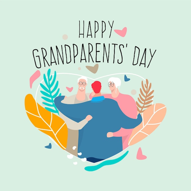 Flat national grandparents day in usa illustration