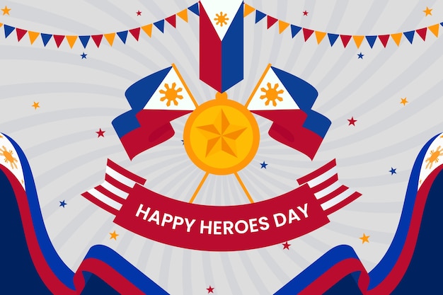 Free Vector flat national heroes day background