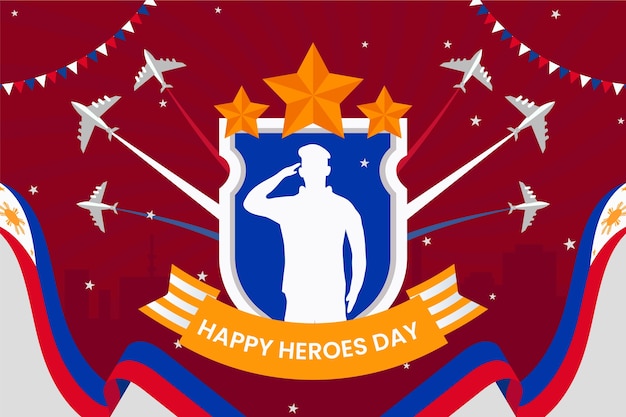 Free Vector flat national heroes day background