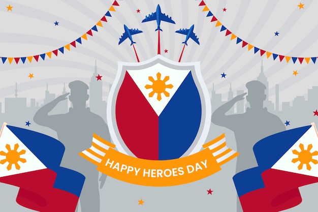 Flat national heroes day background