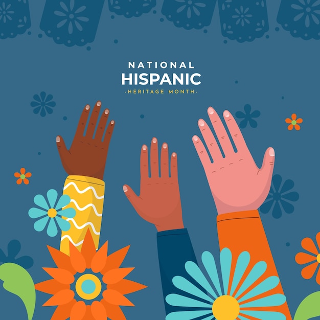 Flat national hispanic heritage month illustration