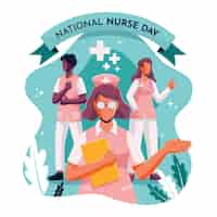 Free vector flat national nurses day illustration