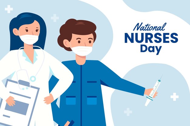 Flat national nurses day illustration