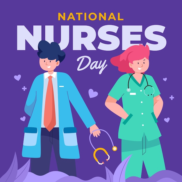 Free vector flat national nurses day illustration