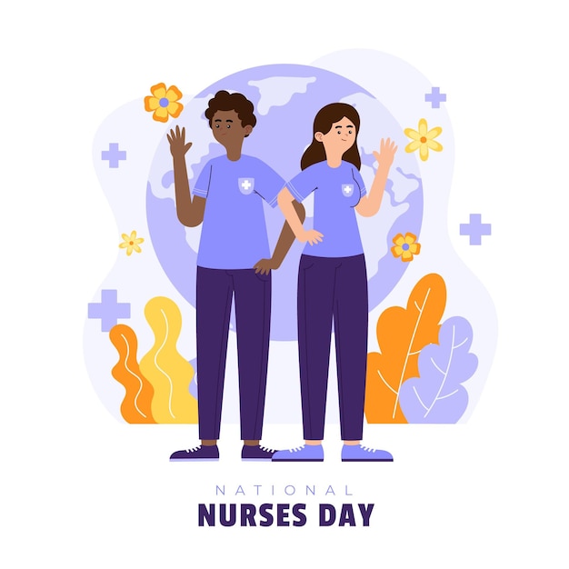 Flat national nurses day illustration