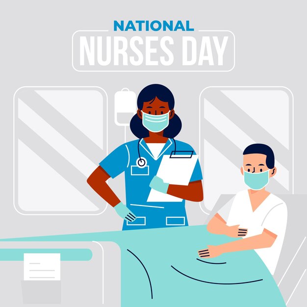 Flat national nurses day illustration