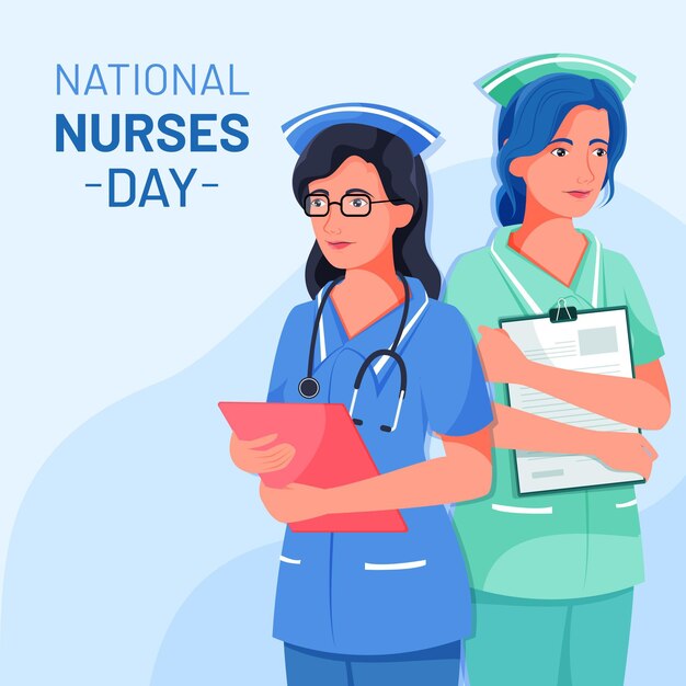 Flat national nurses day illustration