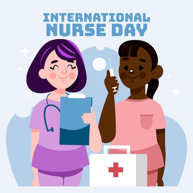 Flat national nurses day illustration