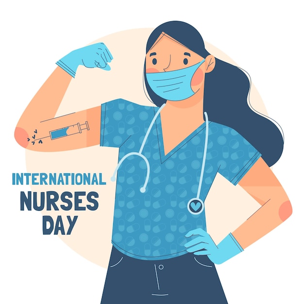 Free vector flat national nurses day illustration