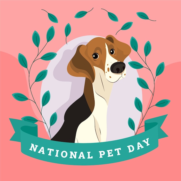 Free vector flat national pet day illustration