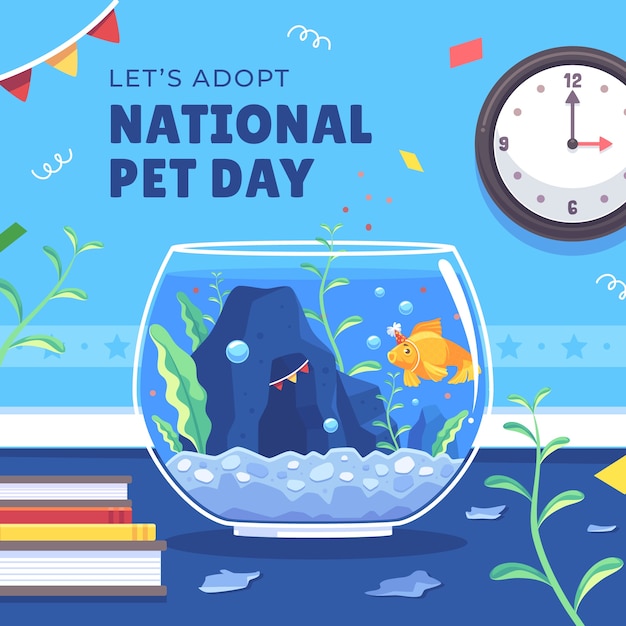 Free Vector flat national pet day illustration